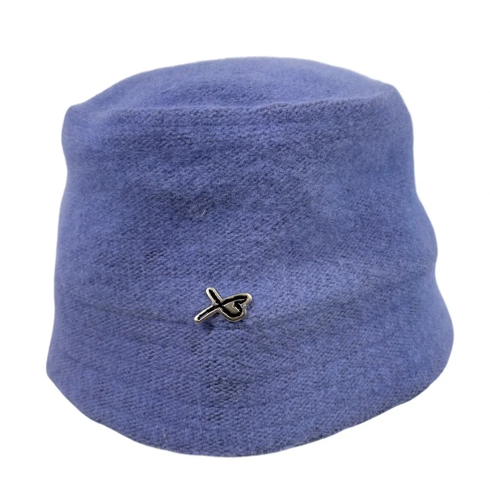 Betmar New York Vintage Periwinkle Blue Angora Wool Blend Bucket Hat H637
